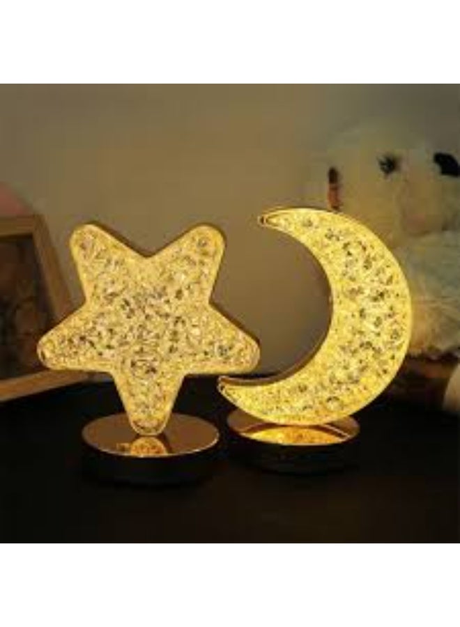 أباجورة كريستال هلال ونجمة – لمسة فنية مضيئة لشهر رمضان - Image 1